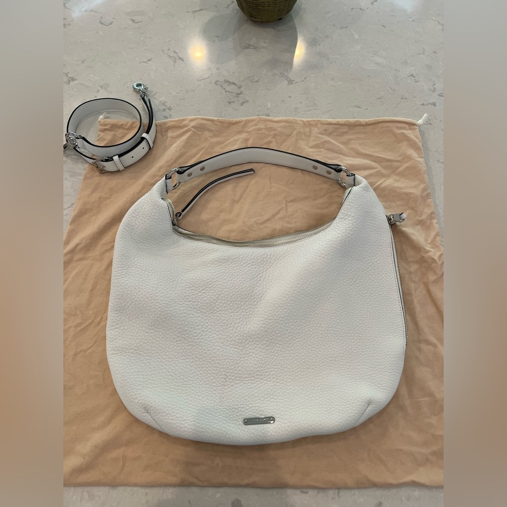 Rebecca Minkoff white pebbled leather bag